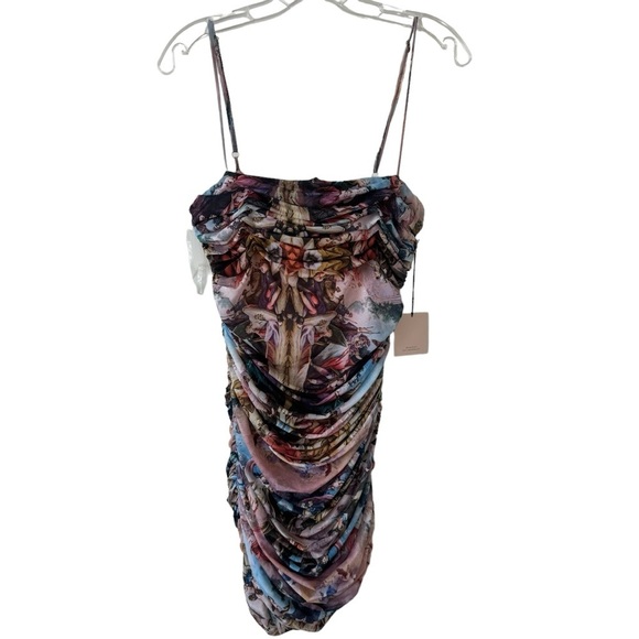 NWT Superdown pink Mariana Ruched Bodycon Dress medium - Picture 1 of 3